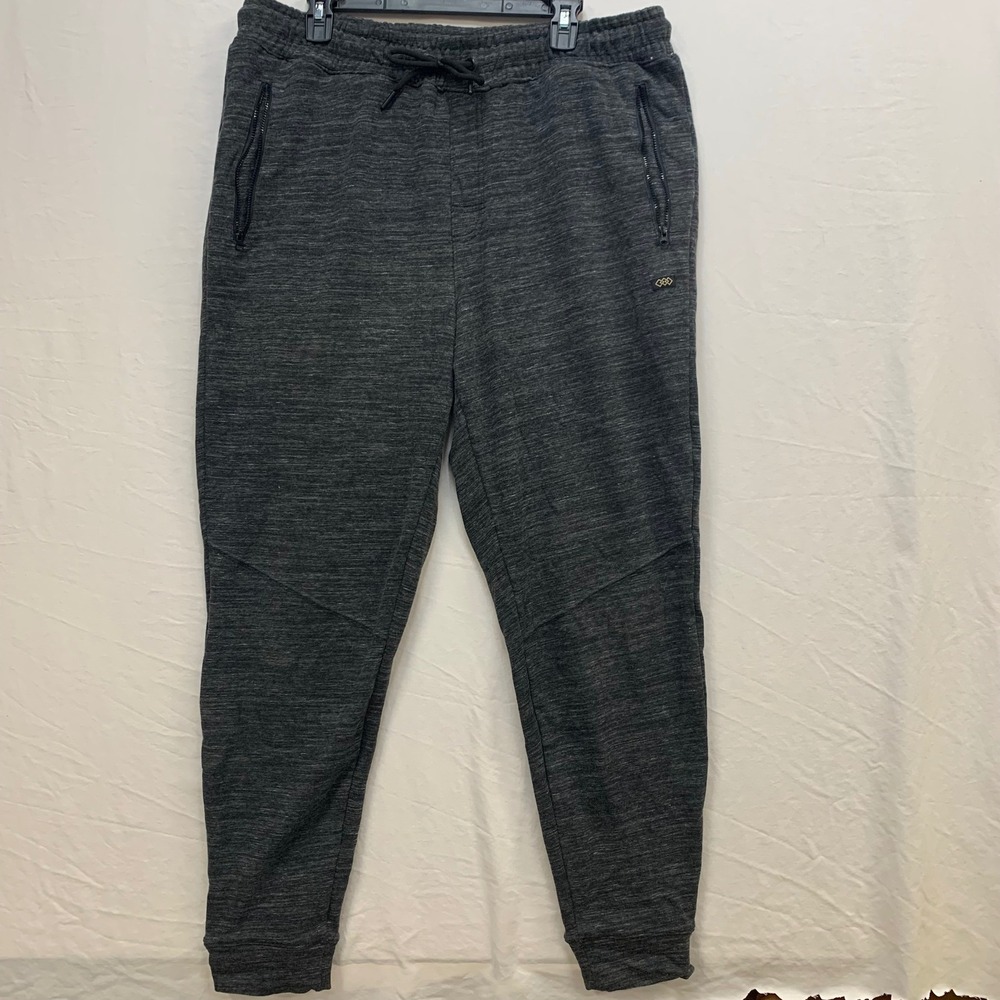 LEG3ND DISCOVERY Mens XL Heather Charcoal Grey Jogger‎ Sweatpants Zipper Pockets